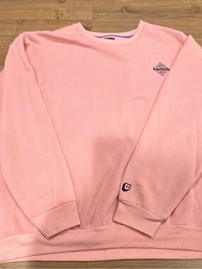 3XL Twitch Pink Crewneck Pullover Fleece Sweatshirt Long Sleeve Logo Warped XXXL
